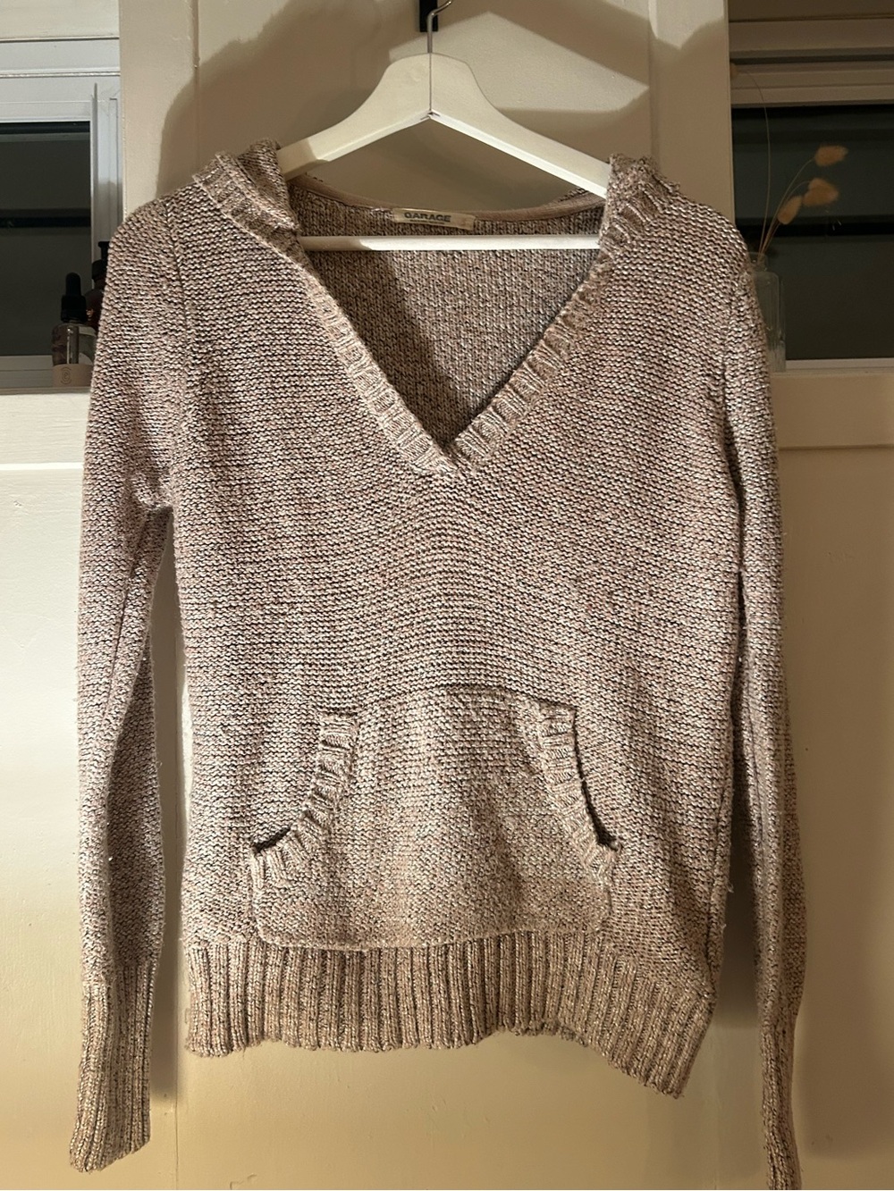 Boho Garage Knit V-Neck Hoodie